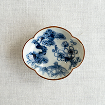 木瓜豆皿染付（松竹梅）